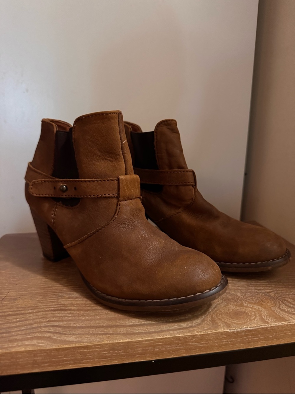 STEVE MADDEN Women's Brown Leather Ankle Booties